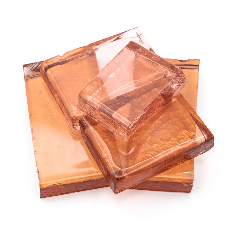 Coral Orange Tint Bullseye Billet 1834 - Warm Glass