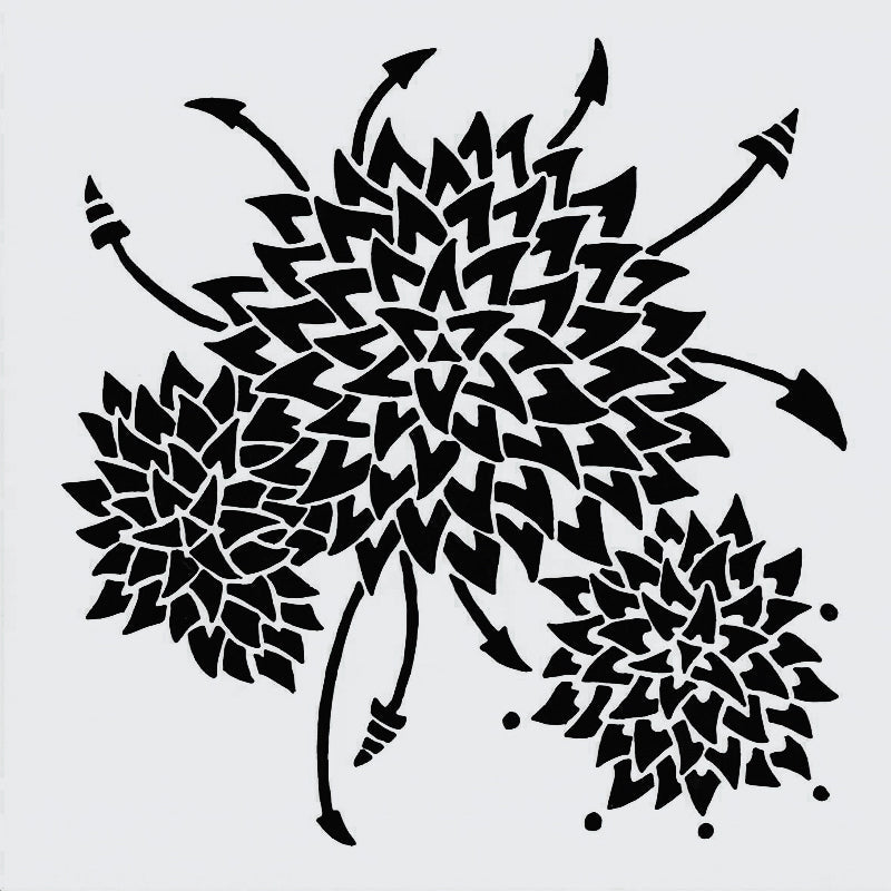 Dahlia Stencil 15cm x 15cm - Warm Glass