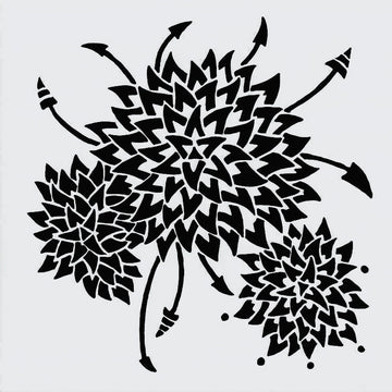 Dahlia Stencil 15cm x 15cm - Warm Glass