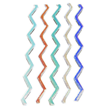 Dichroic Colour Wavy Firestix Pack on Clear - Warm Glass