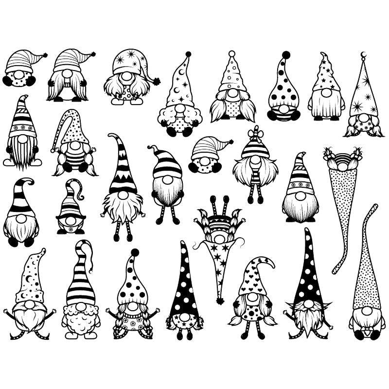 Gnomes Decal 13.3cm x 10cm - Warm Glass