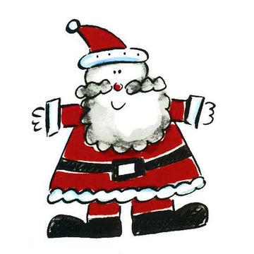 Jolly Santa Decal - Pack of 4 (8cm) - Warm Glass