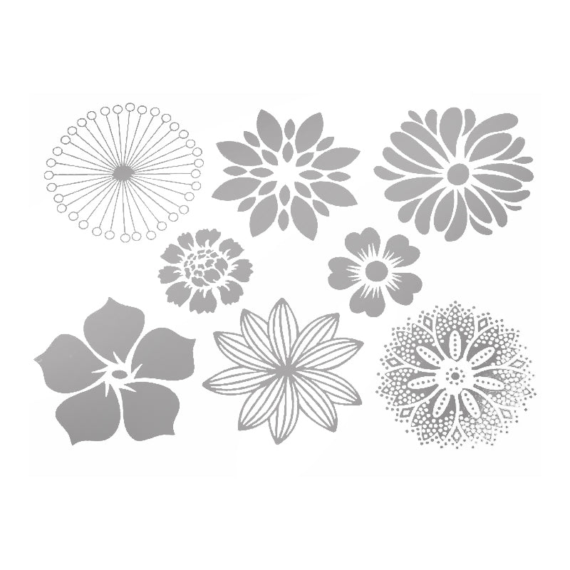 Large Flowers Decal 13.3 x 10cm - Warm Glass