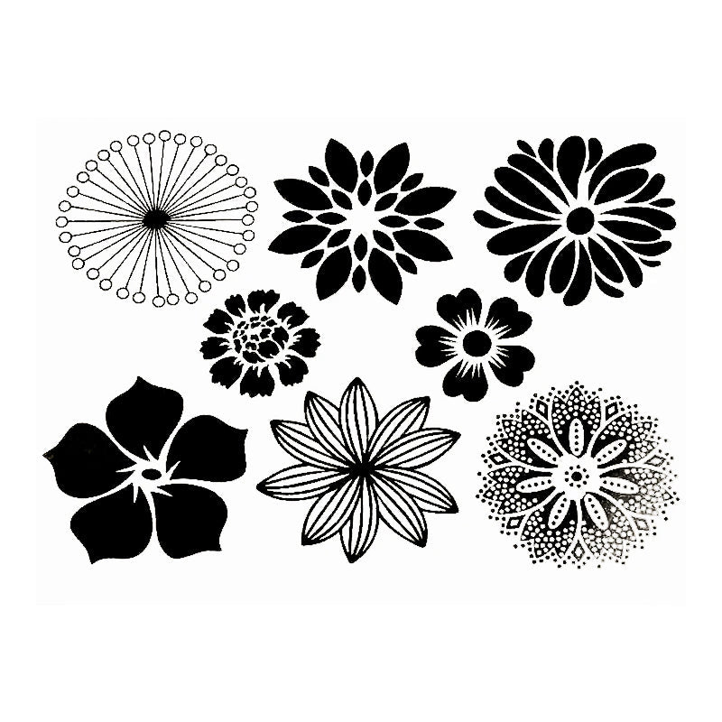 Large Flowers Decal 13.3 x 10cm - Warm Glass