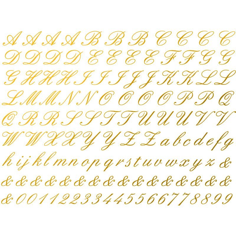 Metallic Letters & Numbers Decal 13.3cm x 10cm - Warm Glass