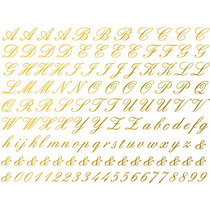 Metallic Letters & Numbers Decal 13.3cm x 10cm - Warm Glass