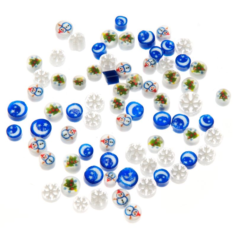Millefiori: Christmas Assortment (Bullseye Compatible, CoE90) - Warm Glass