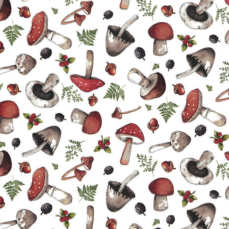 Mushrooms Decal 22 x 22cm - Warm Glass
