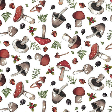 Mushrooms Decal 22 x 22cm - Warm Glass