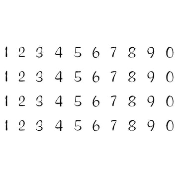 Numbers Decal 12cm x 8cm - Warm Glass
