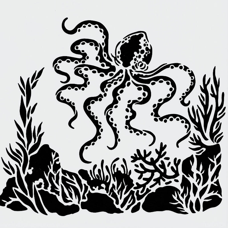 Octopus Stencil 15 x 15cm - Warm Glass