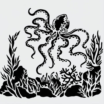 Octopus Stencil 15 x 15cm - Warm Glass