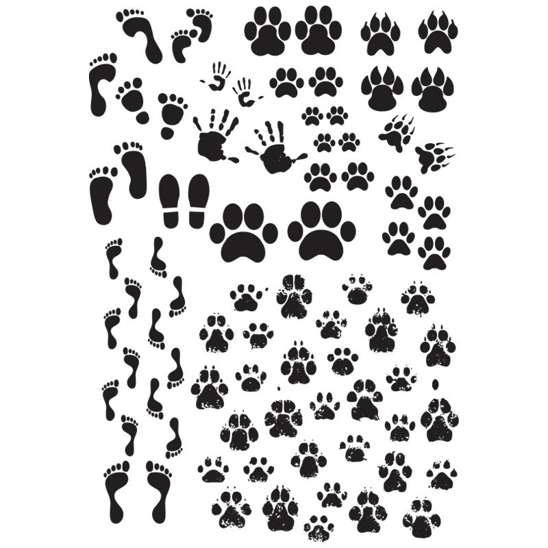 Pawprints & Footprints Decal 10 x 14.5cm (Lead Free) - Warm Glass