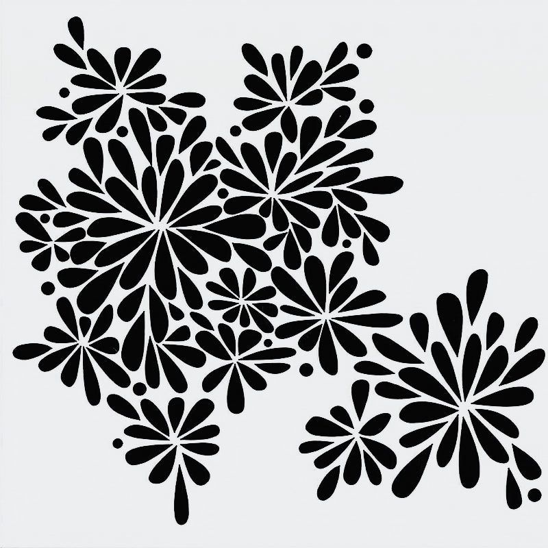 Petal Splash Stencil 15cm x 15cm - Warm Glass