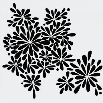 Petal Splash Stencil 15cm x 15cm - Warm Glass