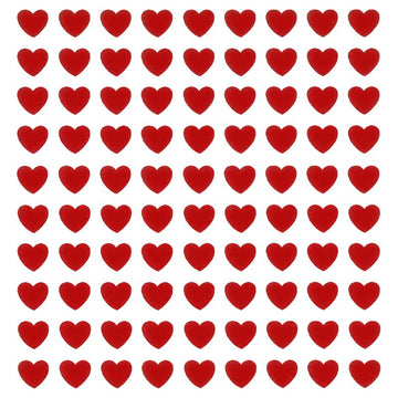 Red Hearts Decal 33cm x 23cm - Warm Glass