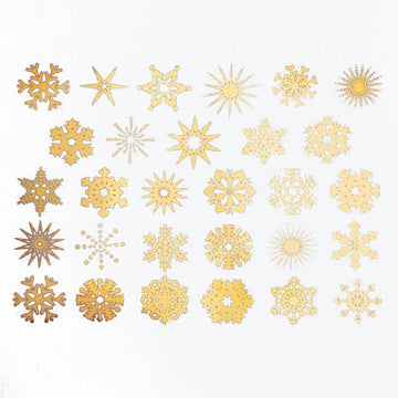 Small Metallic Snowflakes Decal 13cm x 9.5cm - Warm Glass