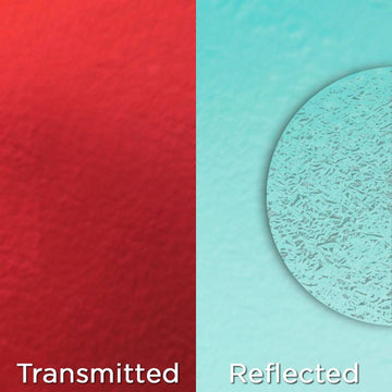 Speciality Dichroic: Crinklized Red/Silver Blue on Clear - Warm Glass