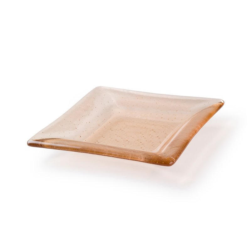 Square Plate Simple Curve Mould 8299 (15.4cm x 15.2cm x 1.7cm) - Warm Glass