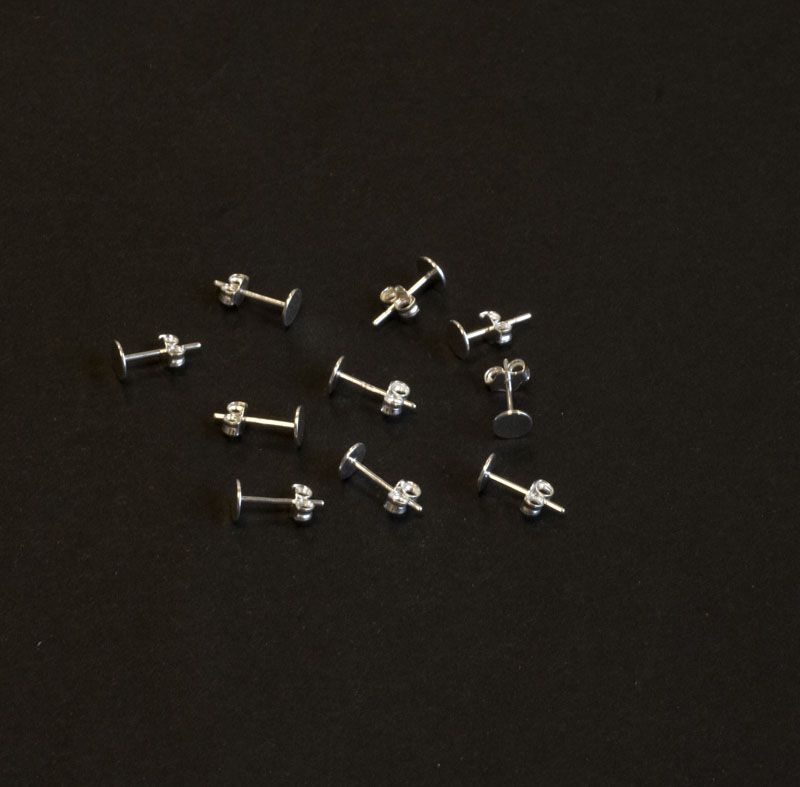 Sterling Silver Ear Stud Bases x 5 pairs - Warm Glass