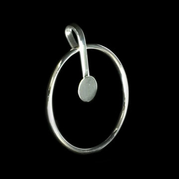Sterling Silver Round Pendant - Warm Glass