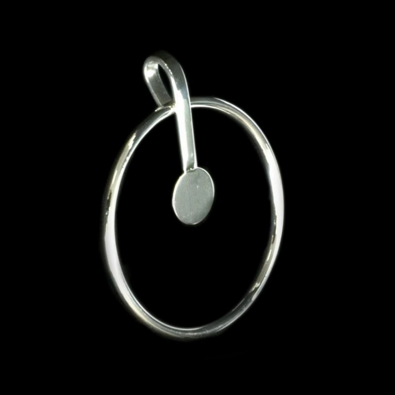 Sterling Silver Round Pendant - Warm Glass