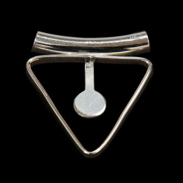 Sterling Silver Triangular Pendant - Warm Glass