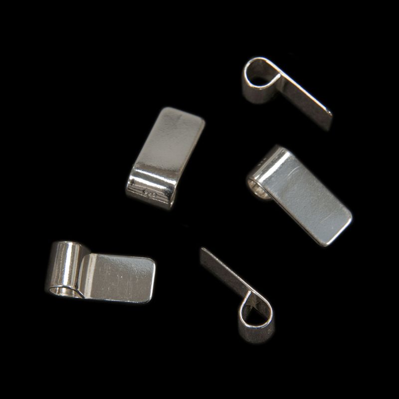 Sterling Silver Tube Top Bails Small x 5 - Warm Glass