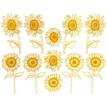 Sunflowers Decal 13.3cm x 10cm - Warm Glass