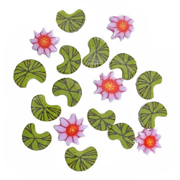 Tabitha's Glass Emporium: XL Murrine - Water Lily & Lily Pad Mix - Warm Glass