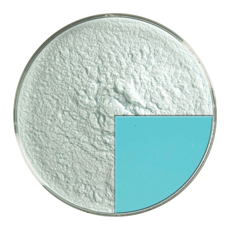 Bullseye Glass Frit: Turquoise Blue Opal Powder 0116.08 – Warm Glass