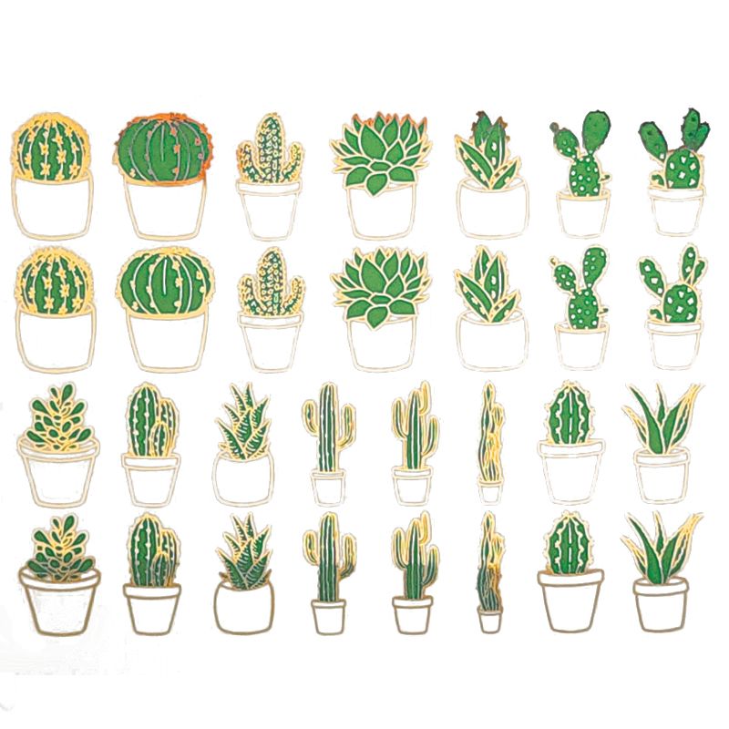 Two Colour Cactus Decal 13.3cm x 10cm - Warm Glass