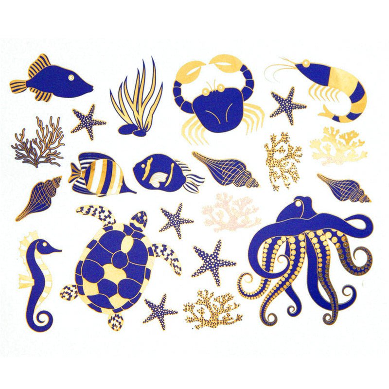Two Colour Mixed Ocean Decal 13.3cm x 10cm - Warm Glass