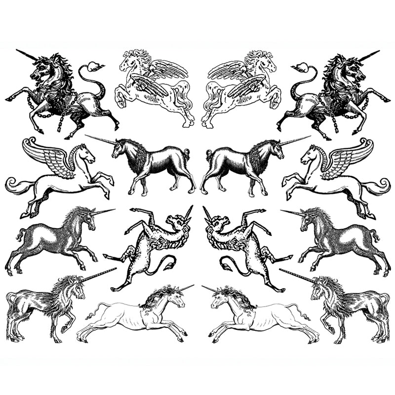 Unicorns Decal 13.3cm x 10cm - Warm Glass