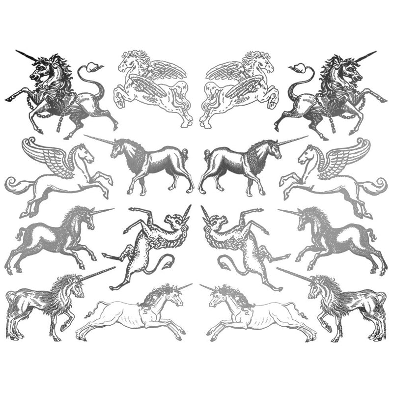 Unicorns Decal 13.3cm x 10cm - Warm Glass