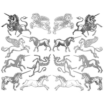 Unicorns Decal 13.3cm x 10cm - Warm Glass